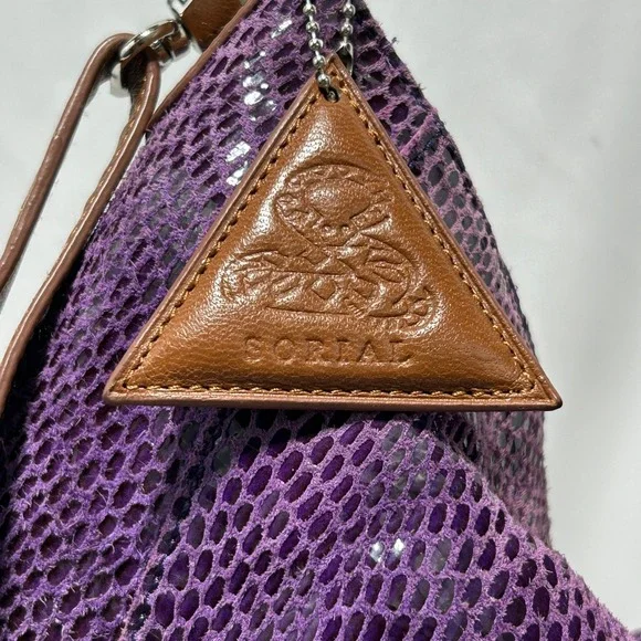 Sorial Purple Brown Leather Large Hobo Convertible Crossbody Bag - Large - Picture 2 of 8